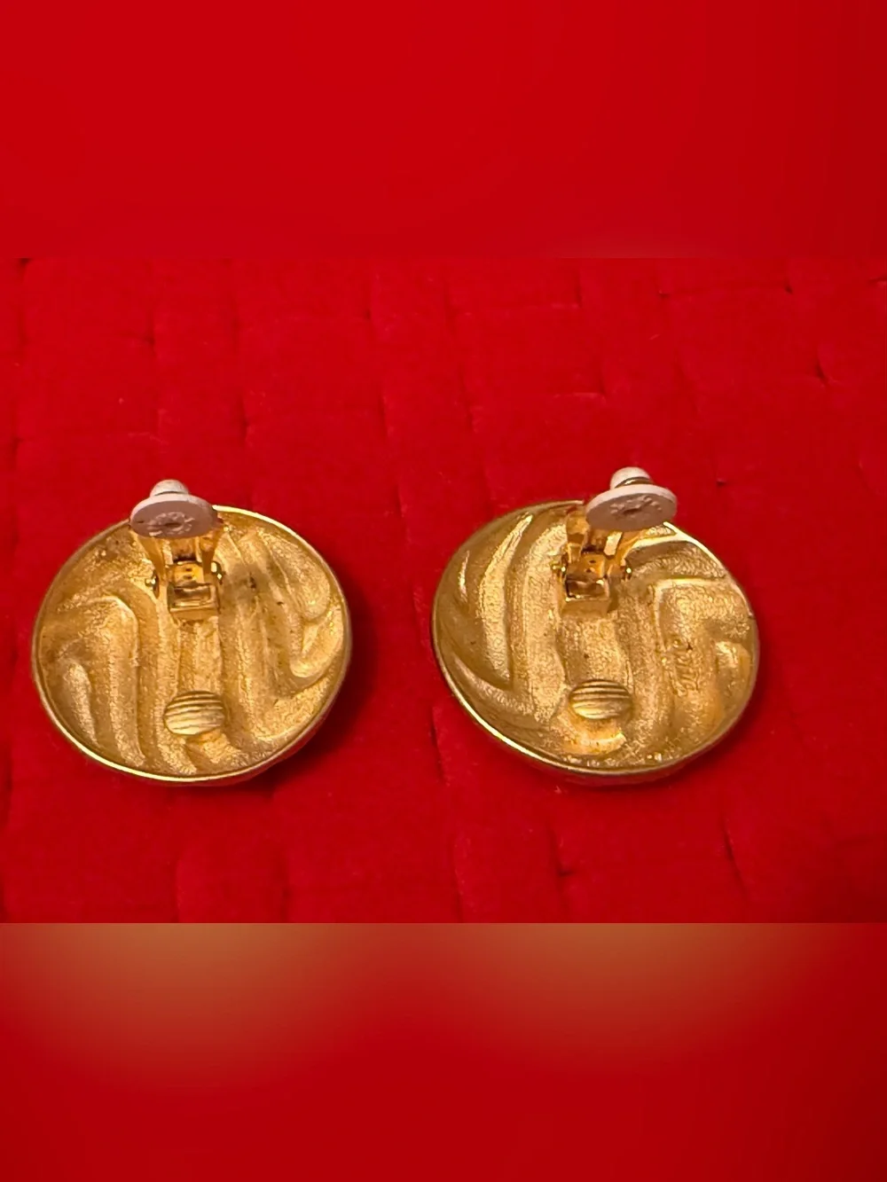 Vintage P.E.P. Goldtone Large Swirl Button-Style Earrings - Women Jewelry